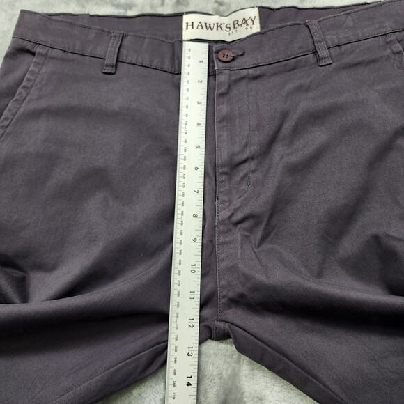 NEW Hawks Bay Pants Mens 38/32 Gray Charcoal Chino Stretch Twill Straight Slim - Picture 11 of 14